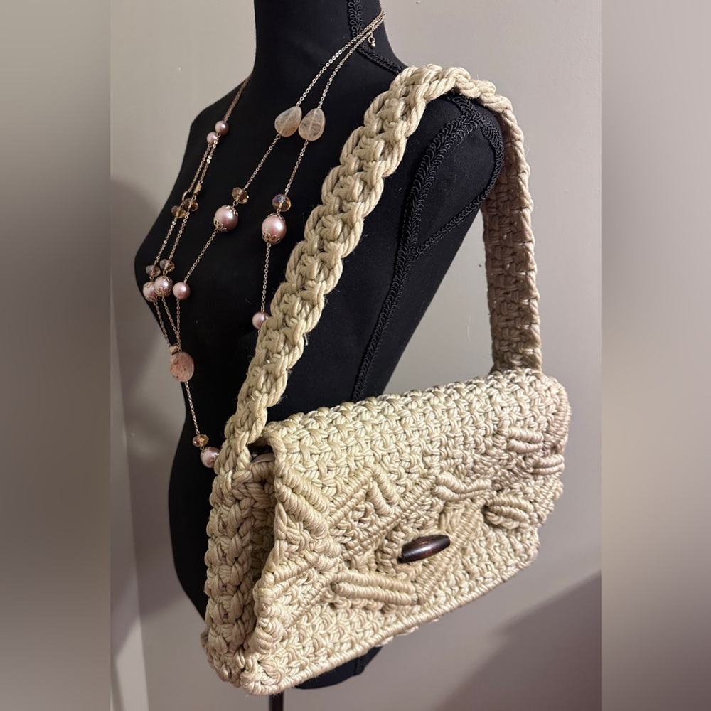 VINTAGE Macrame Shoulder Bag ,Boho, tote,